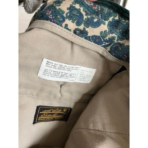 Vtg 1980's Eddie Bauer Men's Hunter Green Thick Corduroy Pants Size 38 Short - Picture 7 of 9